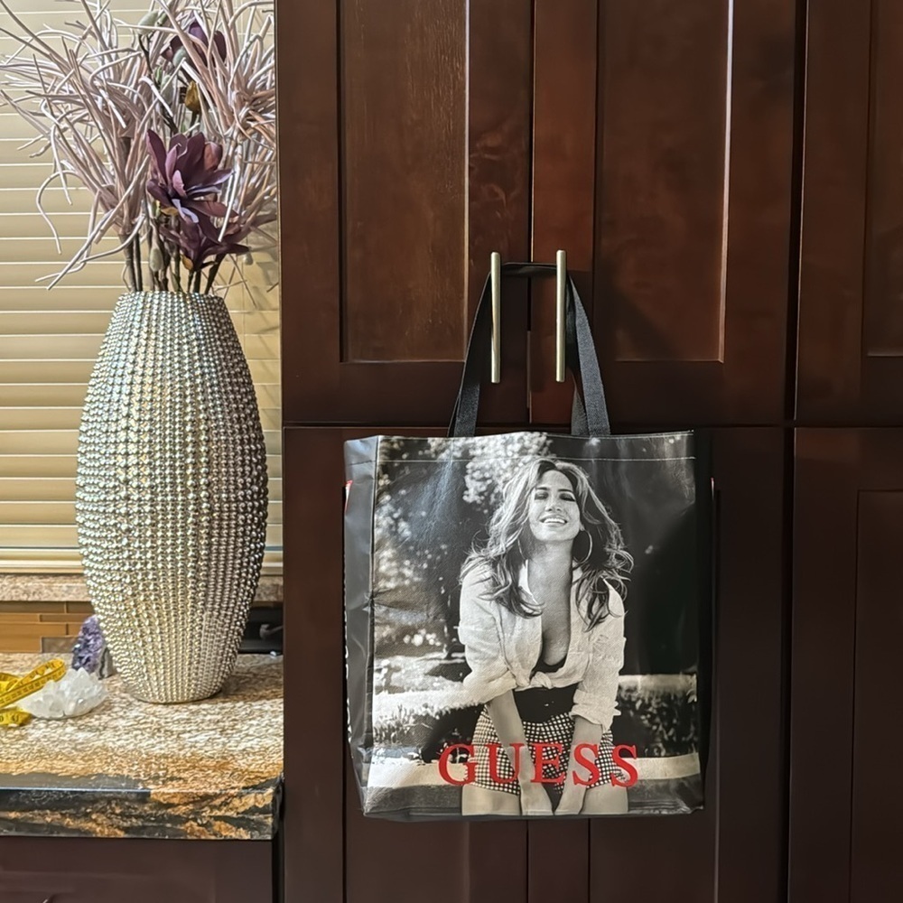 GUESS Black and White Tote Bag - Picture 9 of 10